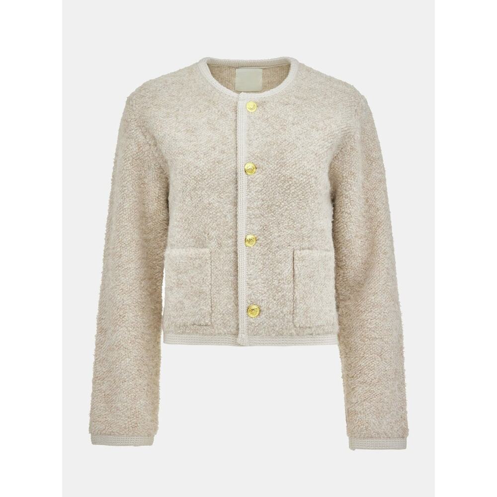 Source Unknown Mogador Shearing Wool Cardigan Bei… - image 2